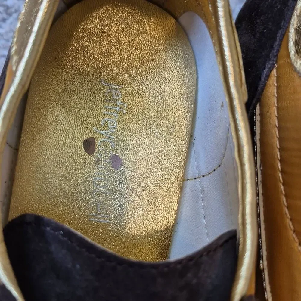 Anthropologie Jeffrey Campbell Track Star Sneakers Size 7 Brown Gold - Picture 7 of 9